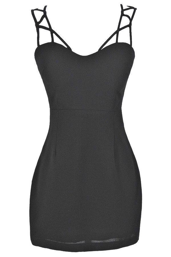 Climbing The Ladder Dress in Black Lily Boutique